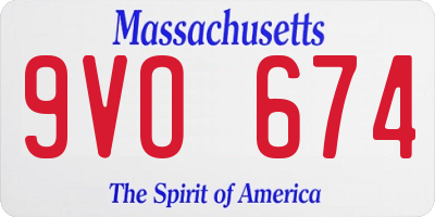 MA license plate 9VO674