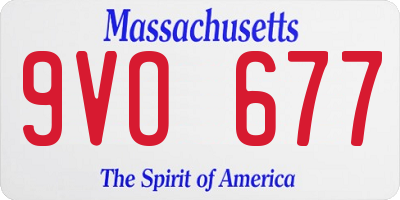 MA license plate 9VO677
