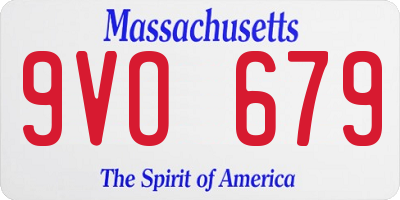 MA license plate 9VO679