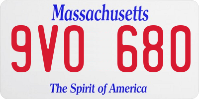 MA license plate 9VO680