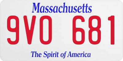 MA license plate 9VO681