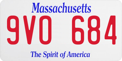 MA license plate 9VO684