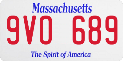 MA license plate 9VO689