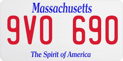 MA license plate 9VO690