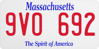 MA license plate 9VO692