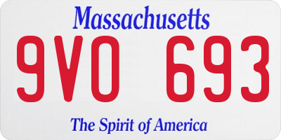 MA license plate 9VO693