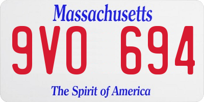 MA license plate 9VO694