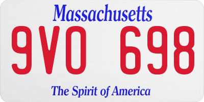 MA license plate 9VO698