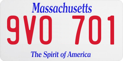 MA license plate 9VO701