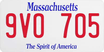MA license plate 9VO705