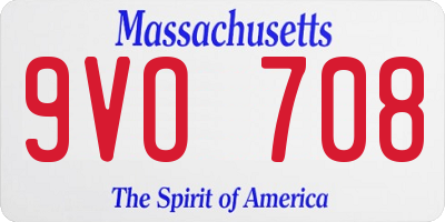 MA license plate 9VO708