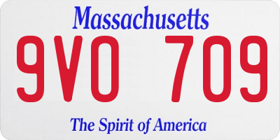 MA license plate 9VO709