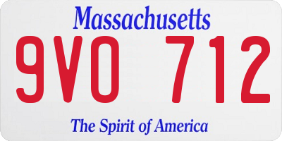 MA license plate 9VO712