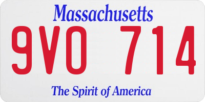 MA license plate 9VO714