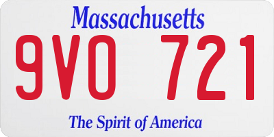 MA license plate 9VO721