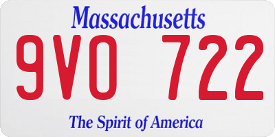MA license plate 9VO722