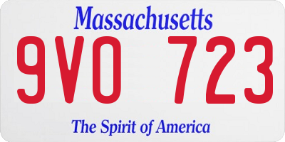 MA license plate 9VO723