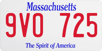 MA license plate 9VO725