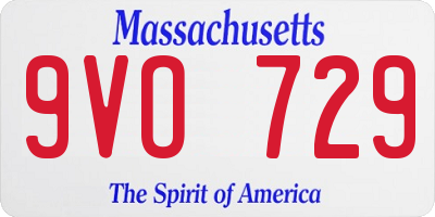 MA license plate 9VO729