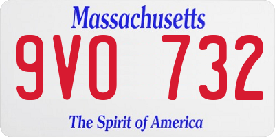 MA license plate 9VO732