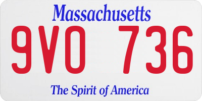 MA license plate 9VO736