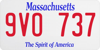 MA license plate 9VO737