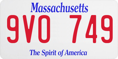 MA license plate 9VO749