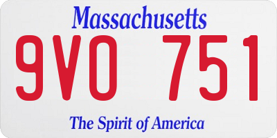 MA license plate 9VO751
