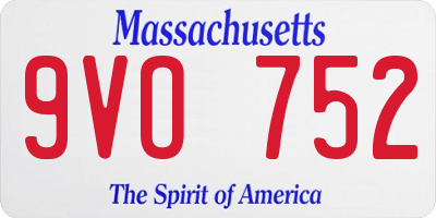 MA license plate 9VO752
