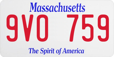 MA license plate 9VO759