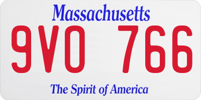 MA license plate 9VO766