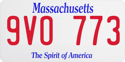 MA license plate 9VO773
