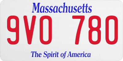 MA license plate 9VO780