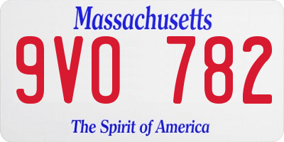 MA license plate 9VO782