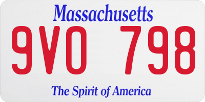 MA license plate 9VO798