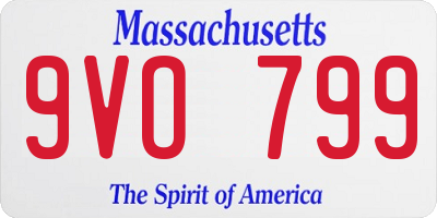 MA license plate 9VO799