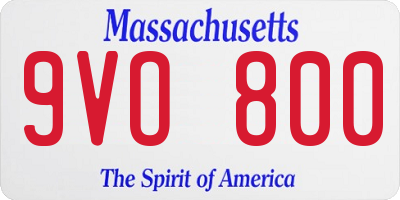 MA license plate 9VO800