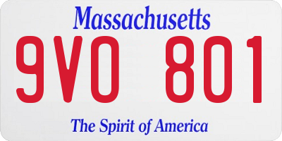 MA license plate 9VO801