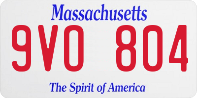 MA license plate 9VO804