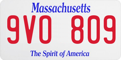 MA license plate 9VO809