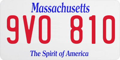 MA license plate 9VO810
