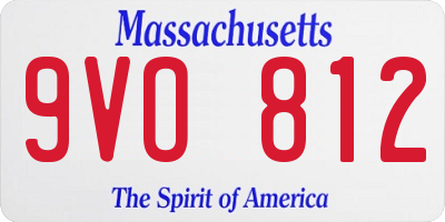 MA license plate 9VO812