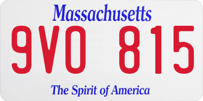 MA license plate 9VO815