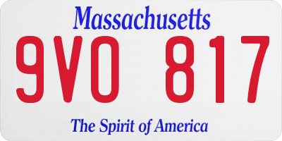 MA license plate 9VO817