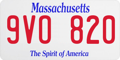 MA license plate 9VO820
