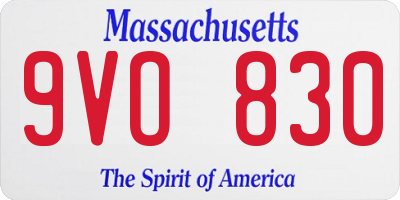 MA license plate 9VO830