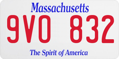 MA license plate 9VO832