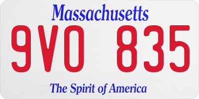MA license plate 9VO835