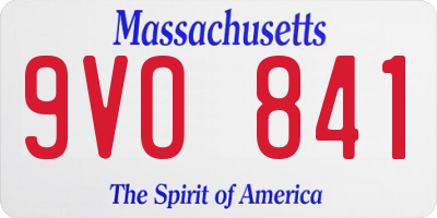MA license plate 9VO841