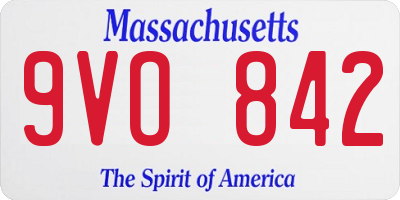 MA license plate 9VO842